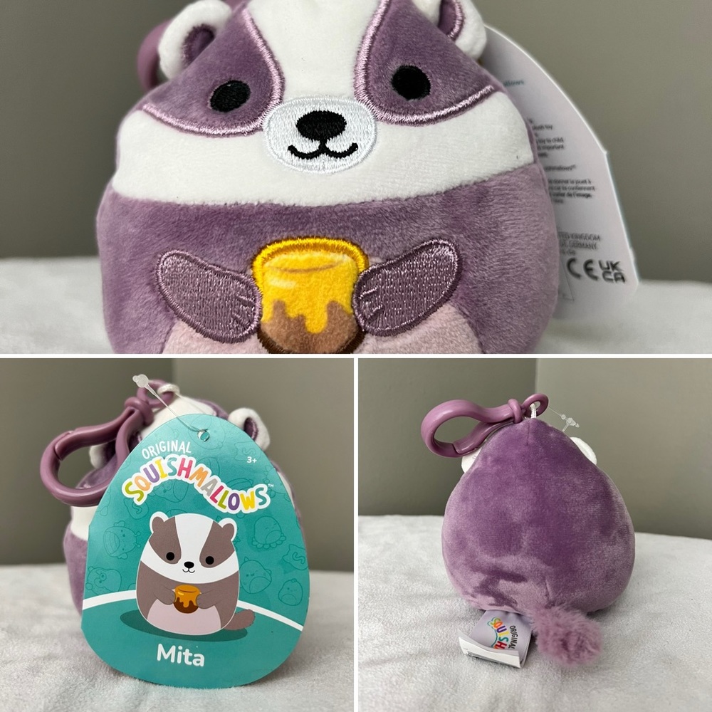 Mita Honey Badger Plush Clip-On Squishmallows